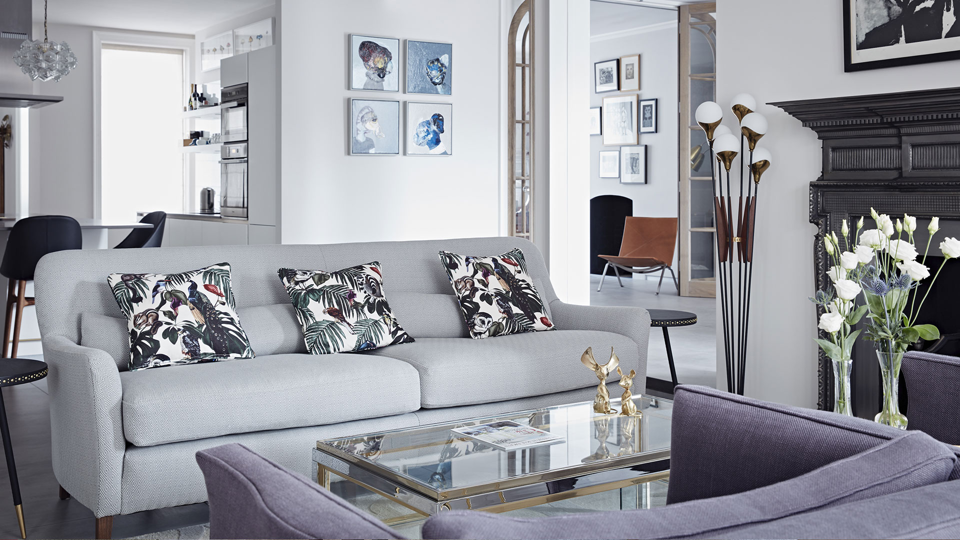 Luxury furnishings and interior design in an elegant sitting room.